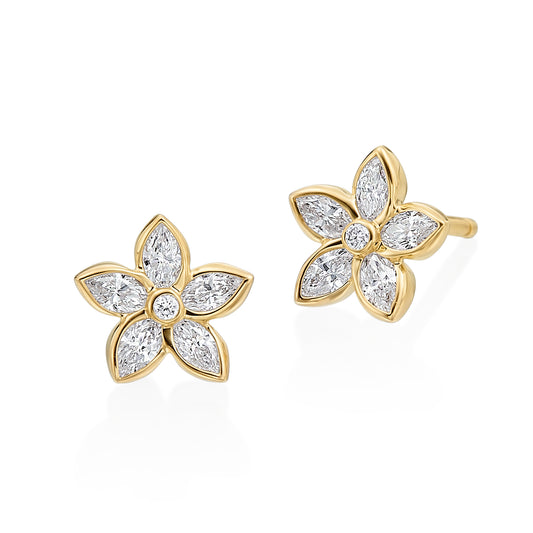 Marquise Diamond Fleur Earrings