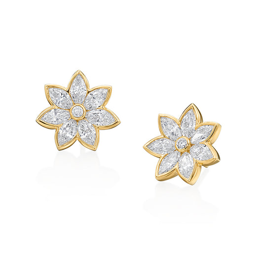Marquise Diamond Fleur Moonlight Earrings