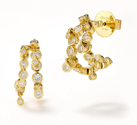 DIAMOND CONFETTI MEDIUM DOUBLE HOOP