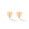 Rose Gold Wings of Love Large Folded Heart Studs