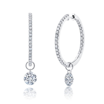 Large Floating Diamond Hoop Earrings