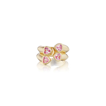 Lovers Bypass Ring - Pink Sapphires