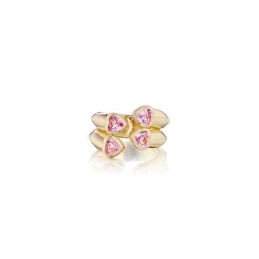 Lovers Bypass Ring - Pink Sapphires