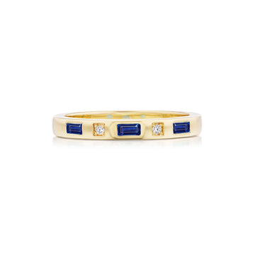 Tarot Baguette Stacking Band with Blue Sapphires