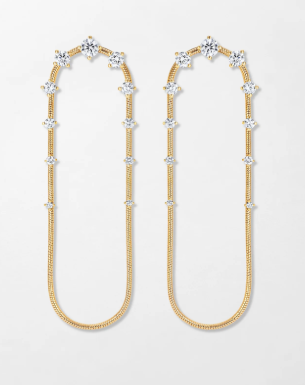 Diamonds on Single Chain Long Earrings