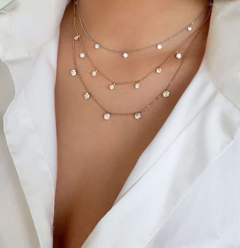Tiny Floating Diamond Necklace