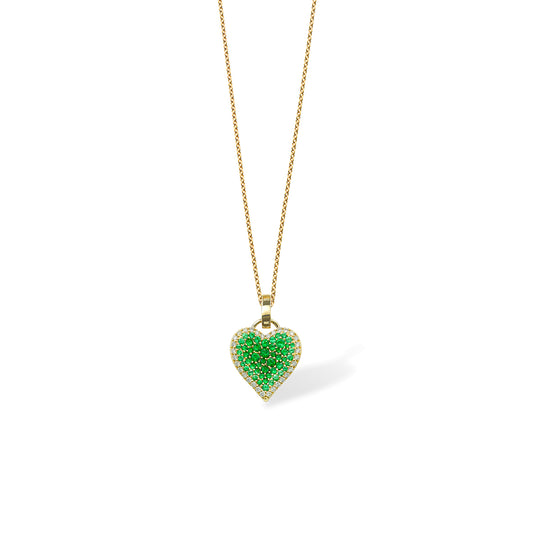 Tsavorite Garnet Fortune Heart Pendant