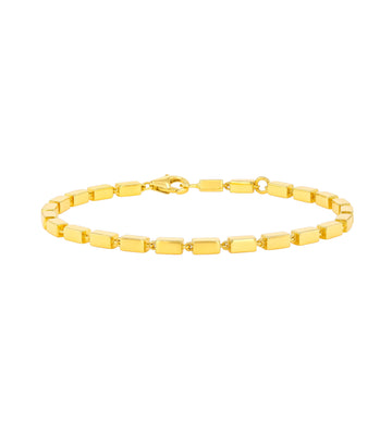 Block Chain Thick Solid Gold Bracelet