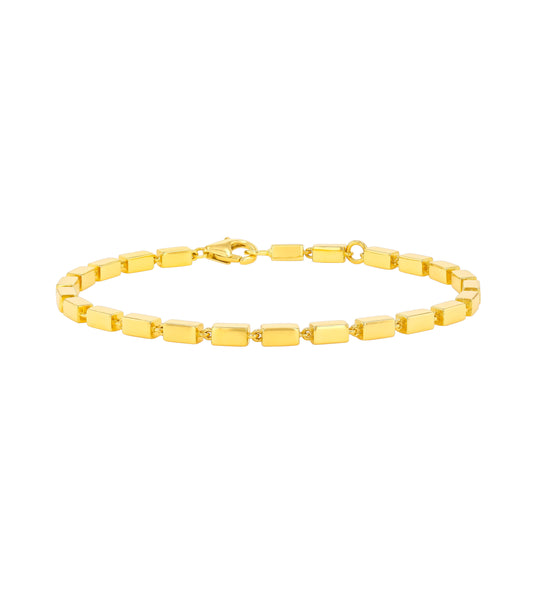 Block Chain Thick Solid Gold Bracelet