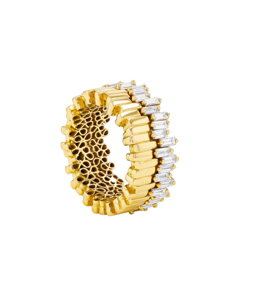 Golden Midi Stacker Diamond Eternity Band