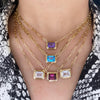 'Manhattan' Lavender Amethyst Emerald Cut East West Pendant