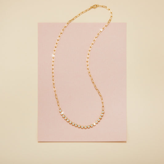 Diamond Bezel Set Moonlight Necklace