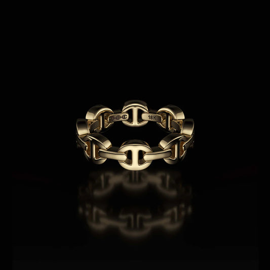 Dame Tri-Link Ring - Yellow Gold