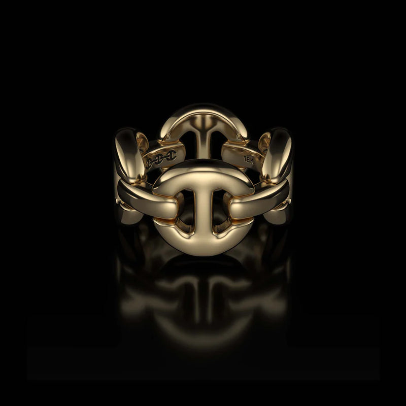 Quad Link Ring in Yellow Gold