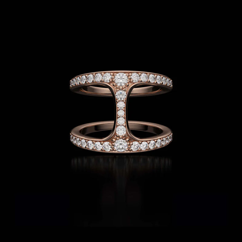 Dame Phantom Ring with Diamonds in Rose Gold