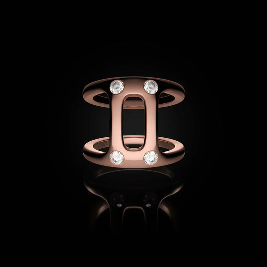 Phantom II Ring, Rose Gold + Diamond Hits
