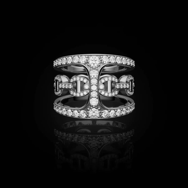 Dame Phantom Clique Antiquated Ring - White Gold