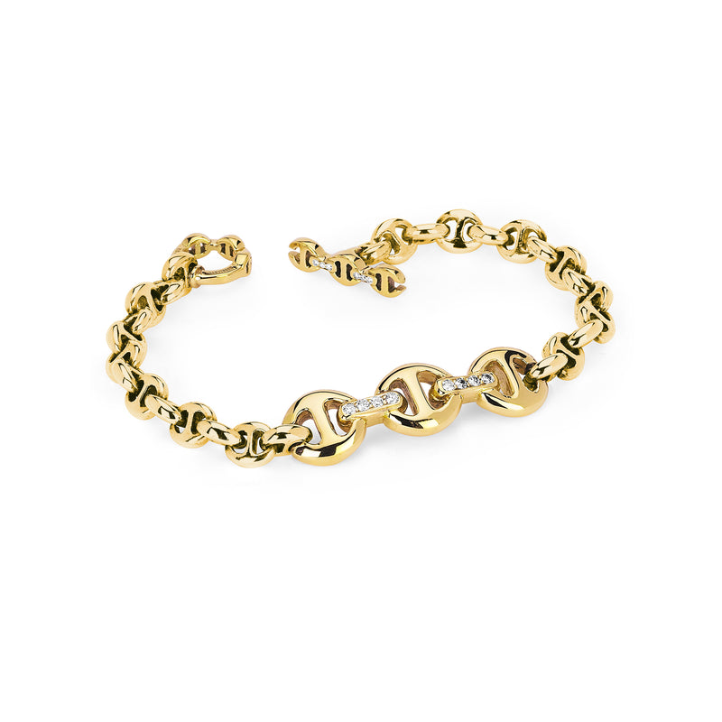 7.25" ID Bracelet with Pendant - Yellow Gold