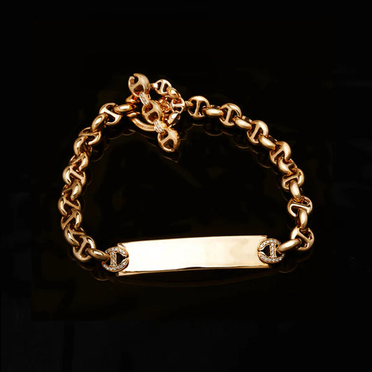 5MM Open-Link Monogram Bracelet, Rose Gold