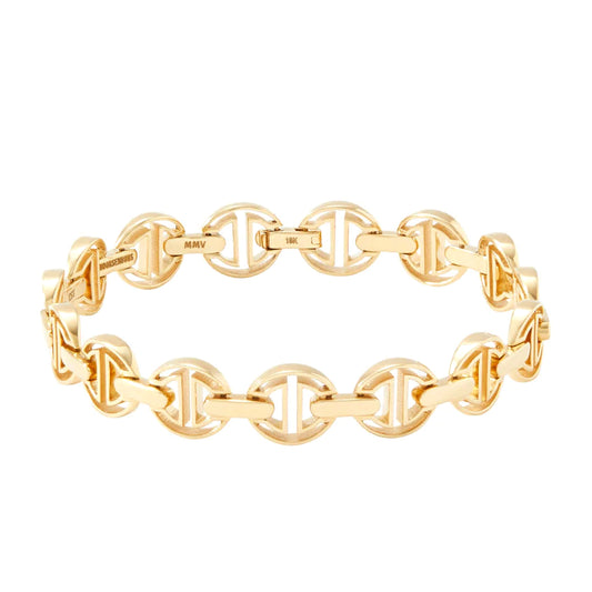 Yellow Gold Small Link MMV Bracelet
