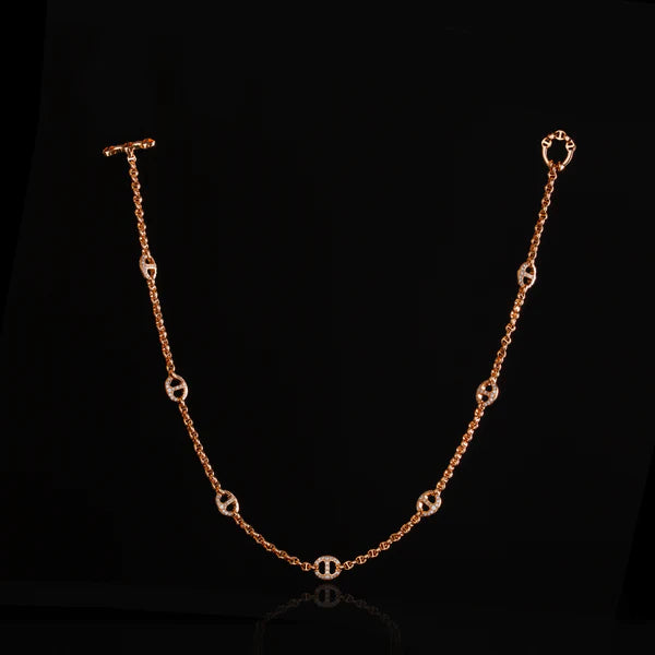 Diamond by the Yard Necklace with Diamond Stations