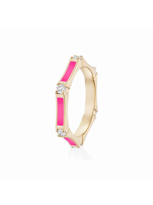 Honey Station Ring - Pink Enamel