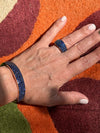All Pave Blue Sapphire Bombe Hinged Bangle Bracelet