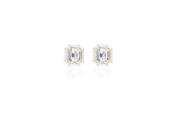 'Melange' Rock Crystal & White Agate Earring
