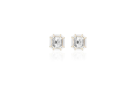 'Melange' Rock Crystal & White Agate Earring