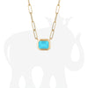 'Manhattan' Turquoise Emerald Cut Bezel Set Pendant