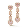 4 Drop Morganite Heart Earrings with Diamonds