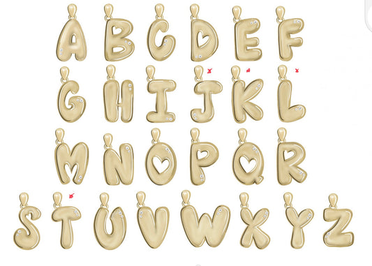 Large Bubble Letter Charm