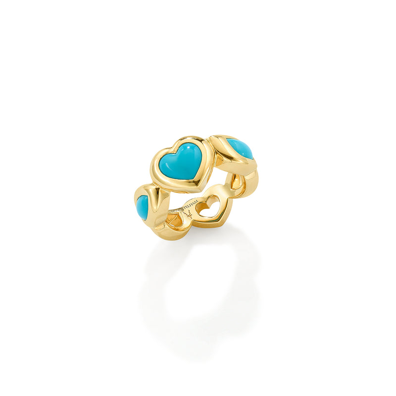 Large Eye Love U Ring with Turquoise