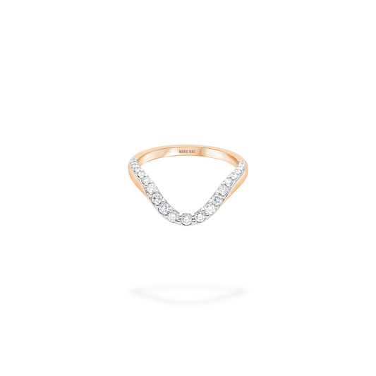 Grand halo Ring half pavé