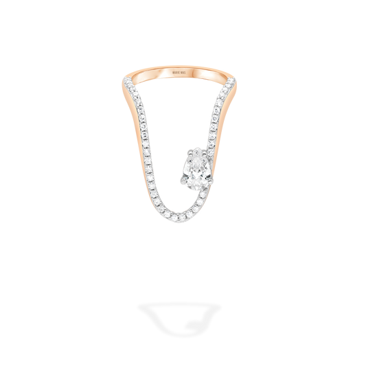 Radiant Ring half pavé diamond