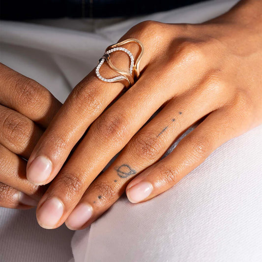 Halo Ring half pavé