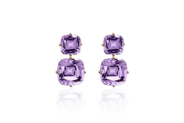 'Gossip' 2 Tier Amethyst Earrings
