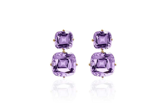 'Gossip' 2 Tier Amethyst Earrings