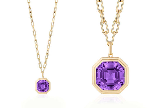 'Manhattan' Asscher Cut Amethyst Pendant