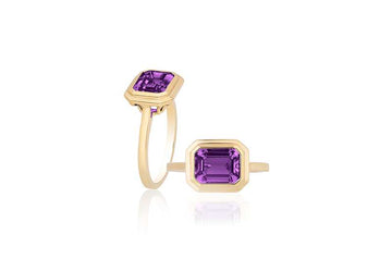 'Manhattan' Amethyst Emerald Cut Ring