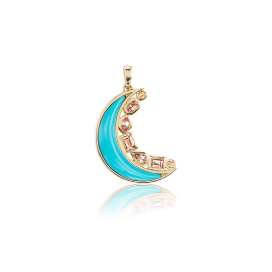 Turquoise Mini Crescent Moon Inlay Pendant