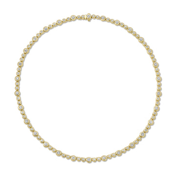 Micro Nesting Gem Tennis Necklace - Diamond