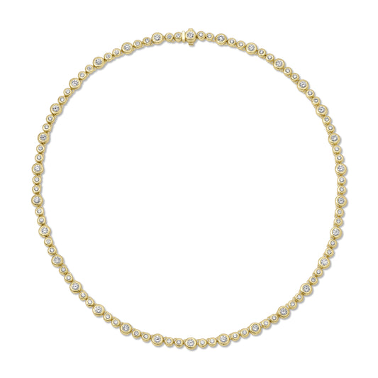 Micro Nesting Gem Tennis Necklace - Diamond