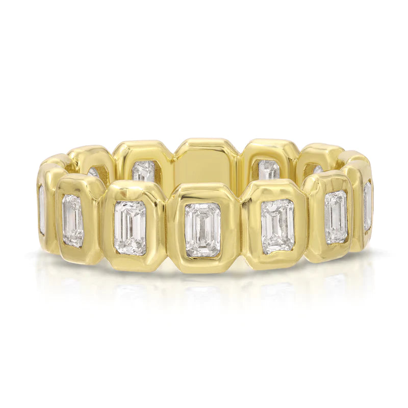 Petite Nesting Gem Eternity Ring - Emerald Cut - Diamond