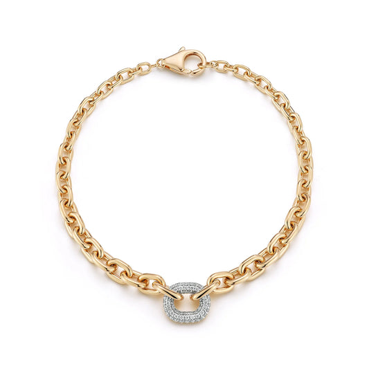 Morrell Rose Gold Graduated Diamond Link Chain Bracelet