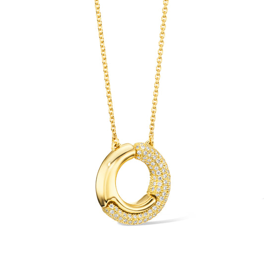 Holos Small Circle Necklace with Diamonds