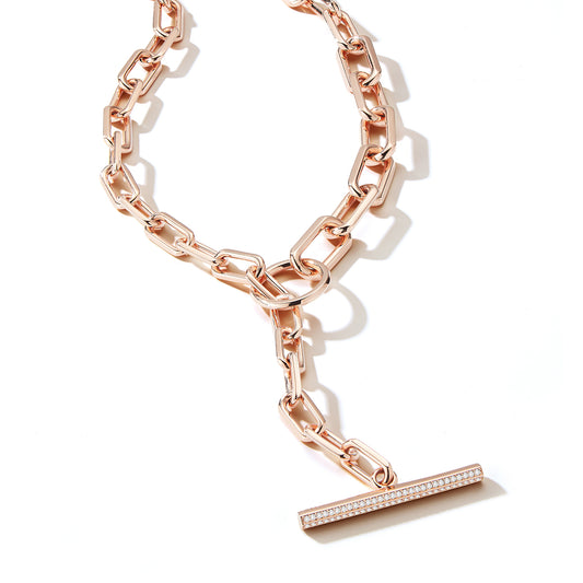 Saxon Graduating Jumbo Link Toggle Necklace