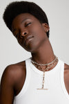 Saxon Graduating Jumbo Link Toggle Necklace