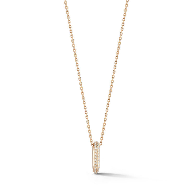 Saxon 18K Rose Gold and Diamond Mini Single Link Necklace