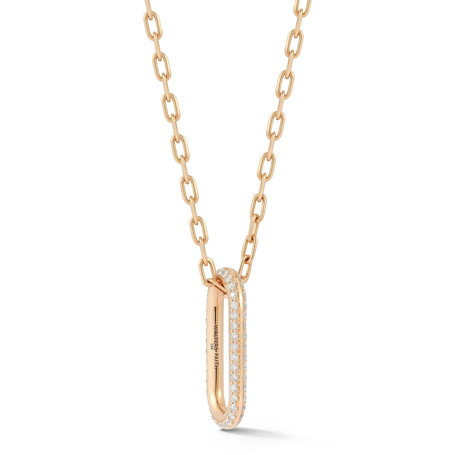 Saxon 18K Gold All Diamond Pave Jumbo Link Necklace